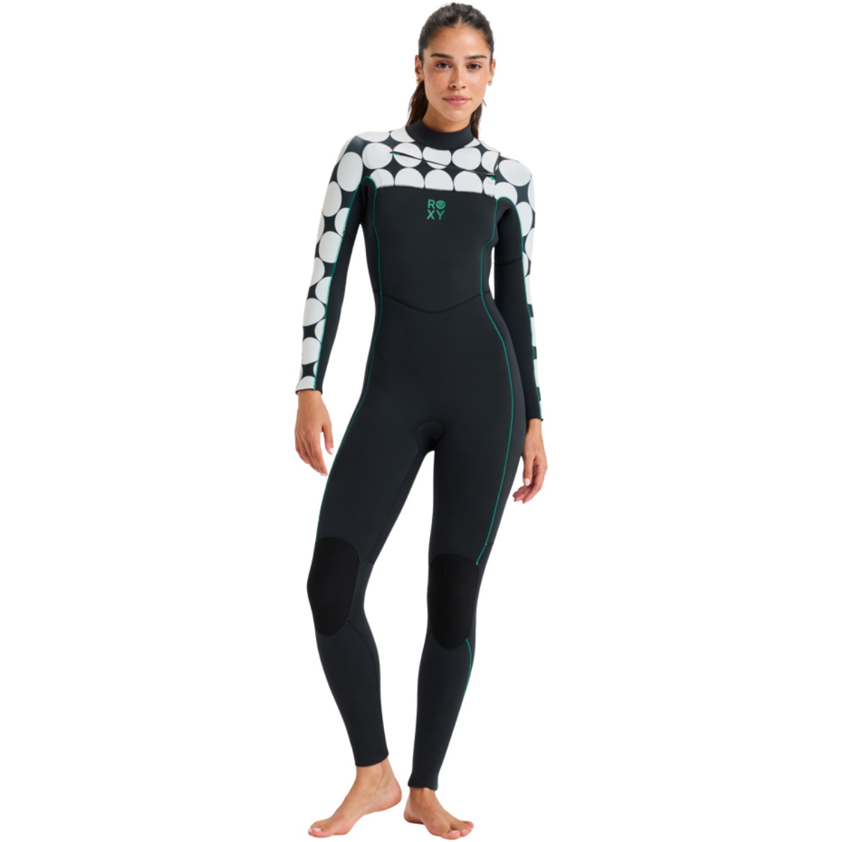 2025 Roxy Womens Rise Natural 4/3mm Chest Zip Wetsuit 26BW213507 - Salt Crystal